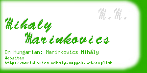 mihaly marinkovics business card